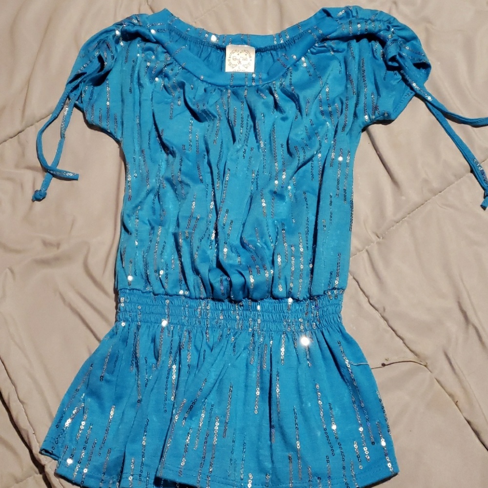 Blue girls sparkly dress